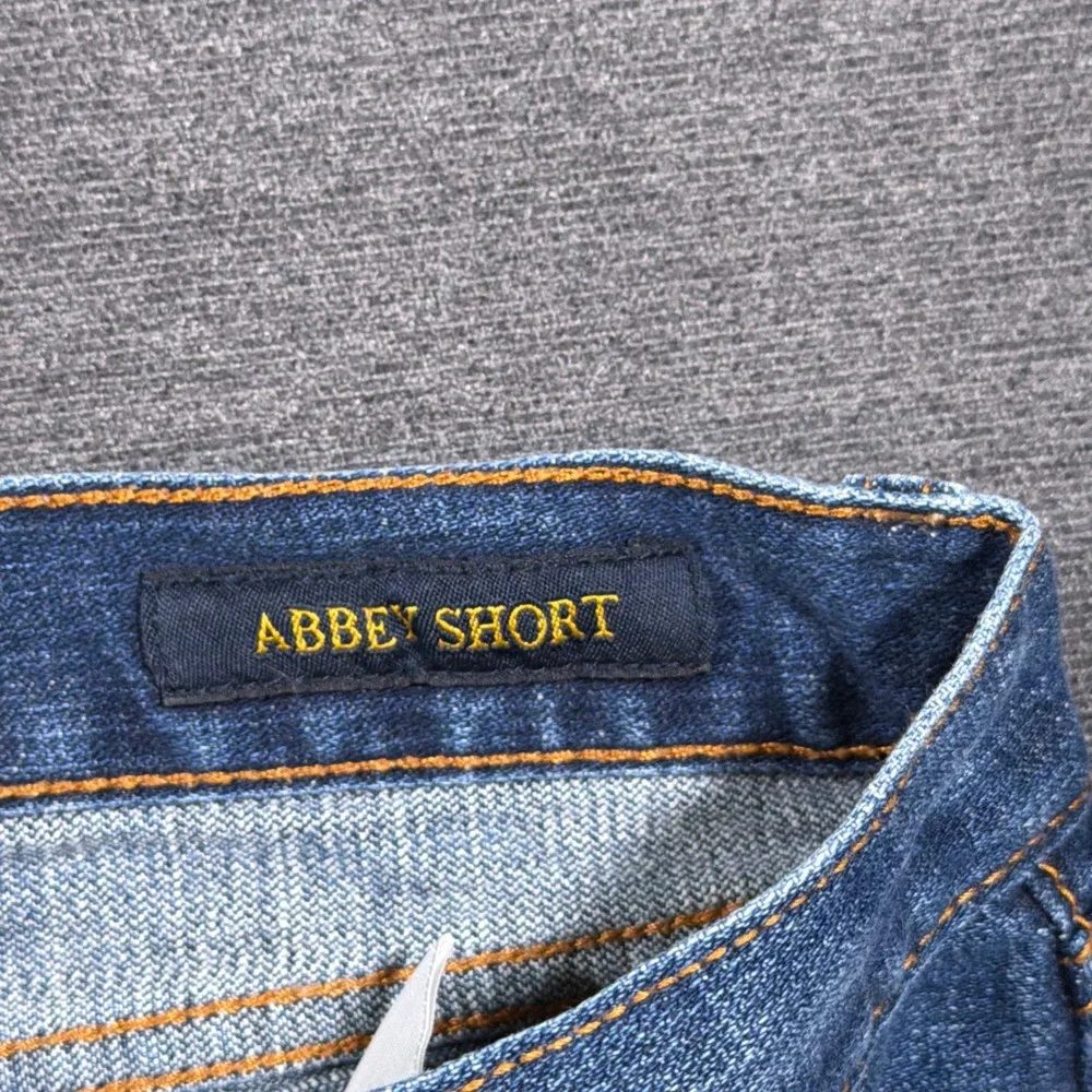 Lucky Brand Abbey Jean Shorts 4/27 Women Blue Denim Lace Trim Embroidered Boho